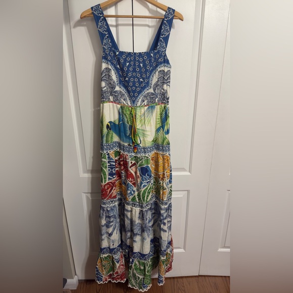 FARM Rio Dresses & Skirts - Farm Rio Tropical Tiered Maxi Linen Dress .. Size M .. Very Good Condition